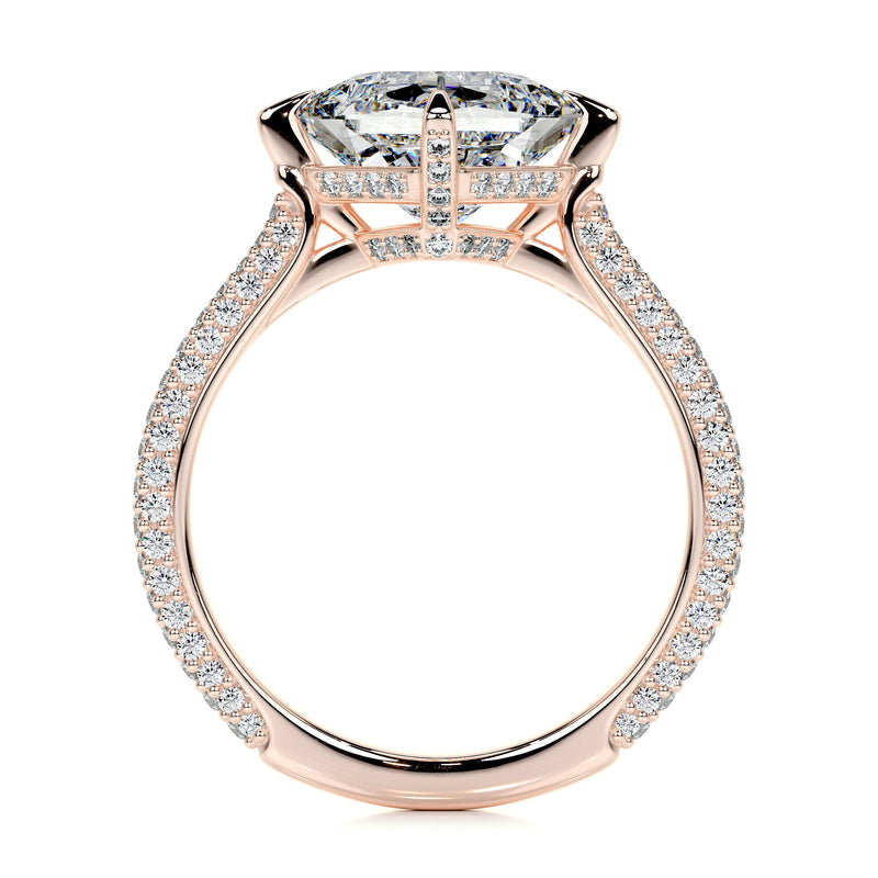 2.50 ct Princess Hidden Halo Moissanite Engagement Ring