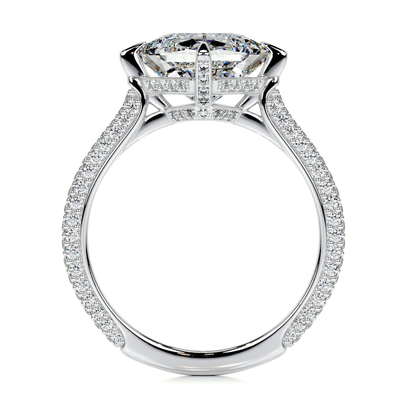 2.50 ct Princess Hidden Halo Moissanite Engagement Ring