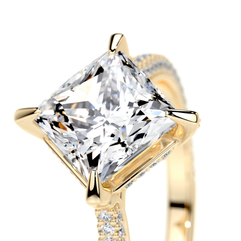 2.50 ct Princess Hidden Halo Moissanite Engagement Ring