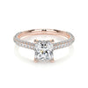 2.50 ct Princess Hidden Halo Triple Pave Moissanite Engagement Ring