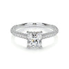 2.50 ct Princess Hidden Halo Triple Pave Moissanite Engagement Ring