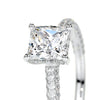 2.50 ct Princess Hidden Halo Triple Pave Moissanite Engagement Ring