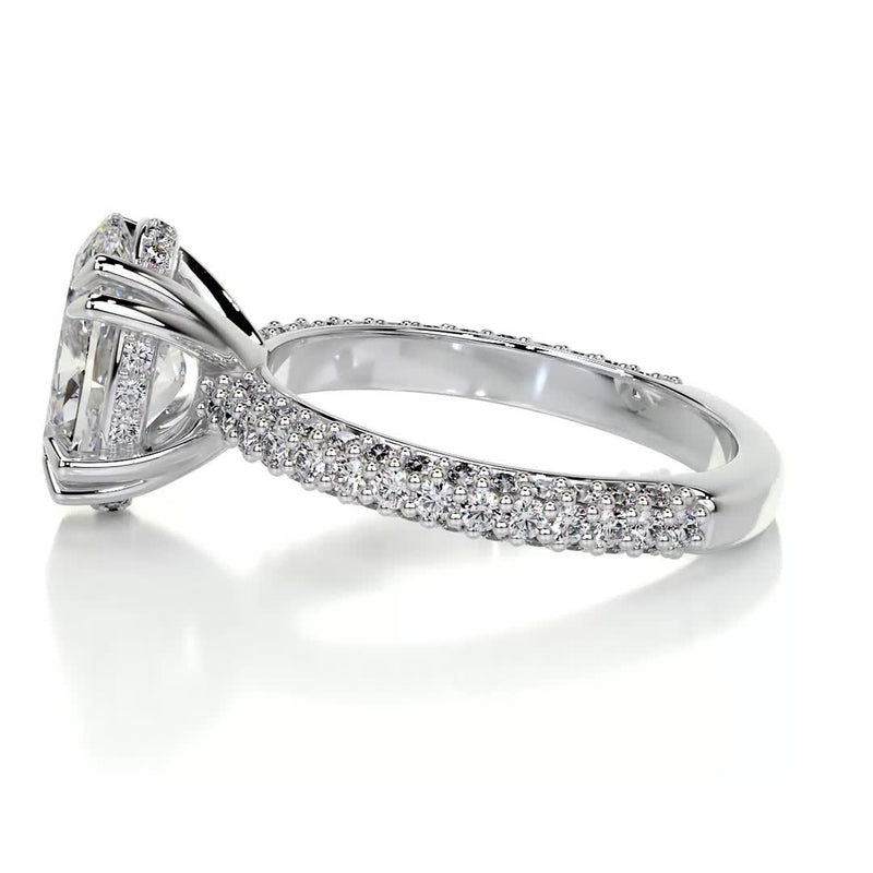 3.5 ct Spectacular Oval Hidden Halo Triple Pave Engagement Ring