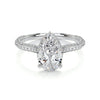 2.0 ct Pear Halo Triple Pave Moissanite Engagement Ring