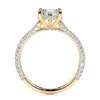 2.0 ct Pear Halo Triple Pave Moissanite Engagement Ring