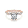 2.25 ct Radiant Cut Moissanite Triple Pavé Engagement Ring