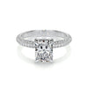 2.25 ct Radiant Cut Moissanite Triple Pavé Engagement Ring