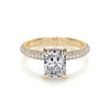 2.25 ct Radiant Cut Moissanite Triple Pavé Engagement Ring