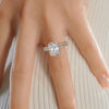 2.80 ct Radiant Cut Moissanite Hidden Halo Bridal Wedding Ring Set