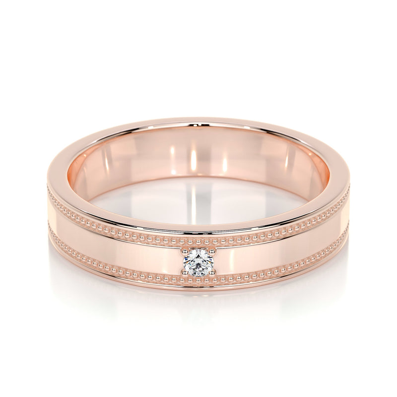 Bezel Set Designing Comfortable Solitaire Moissanite  Wedding Band