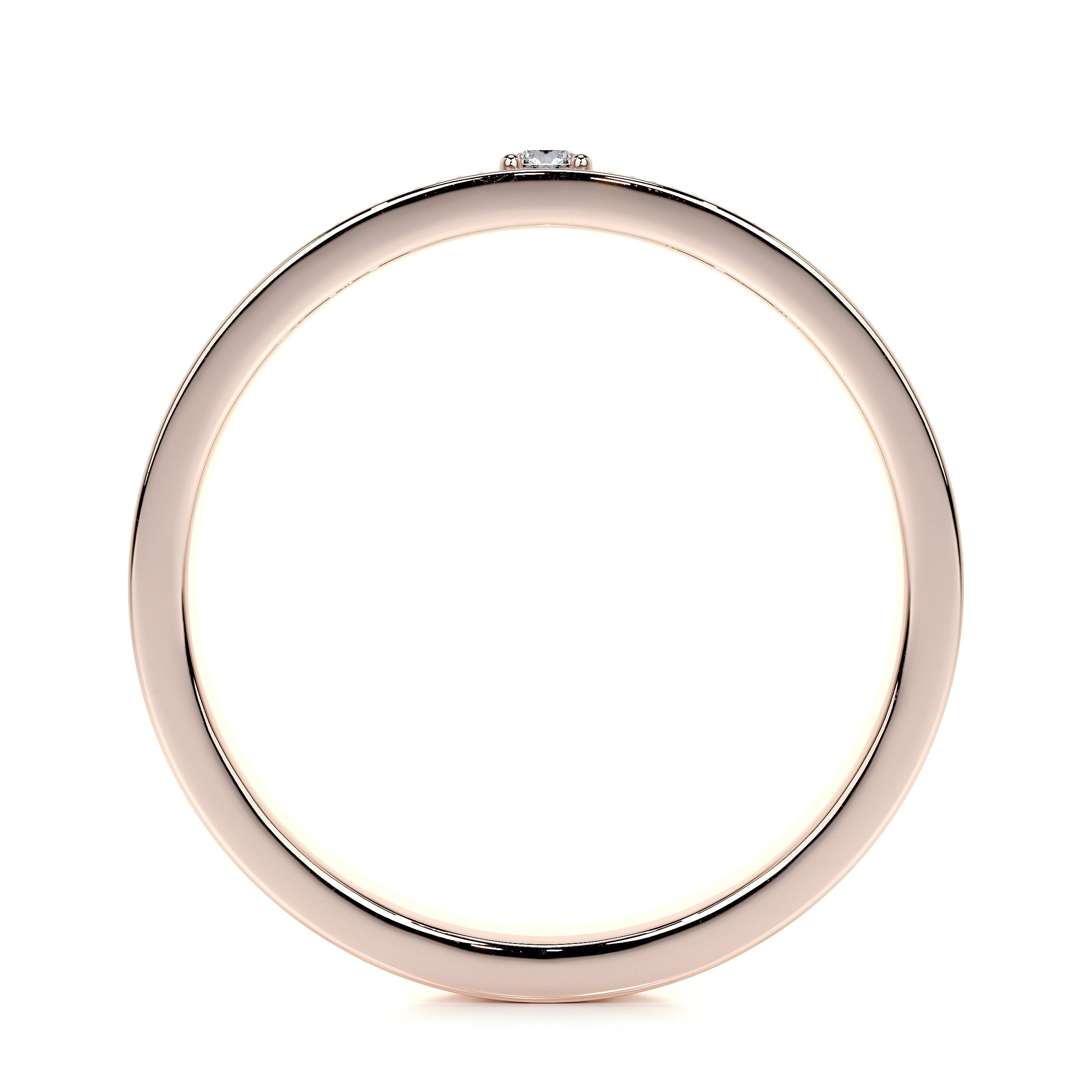 Bezel Set Designing Comfortable Solitaire Moissanite  Wedding Band