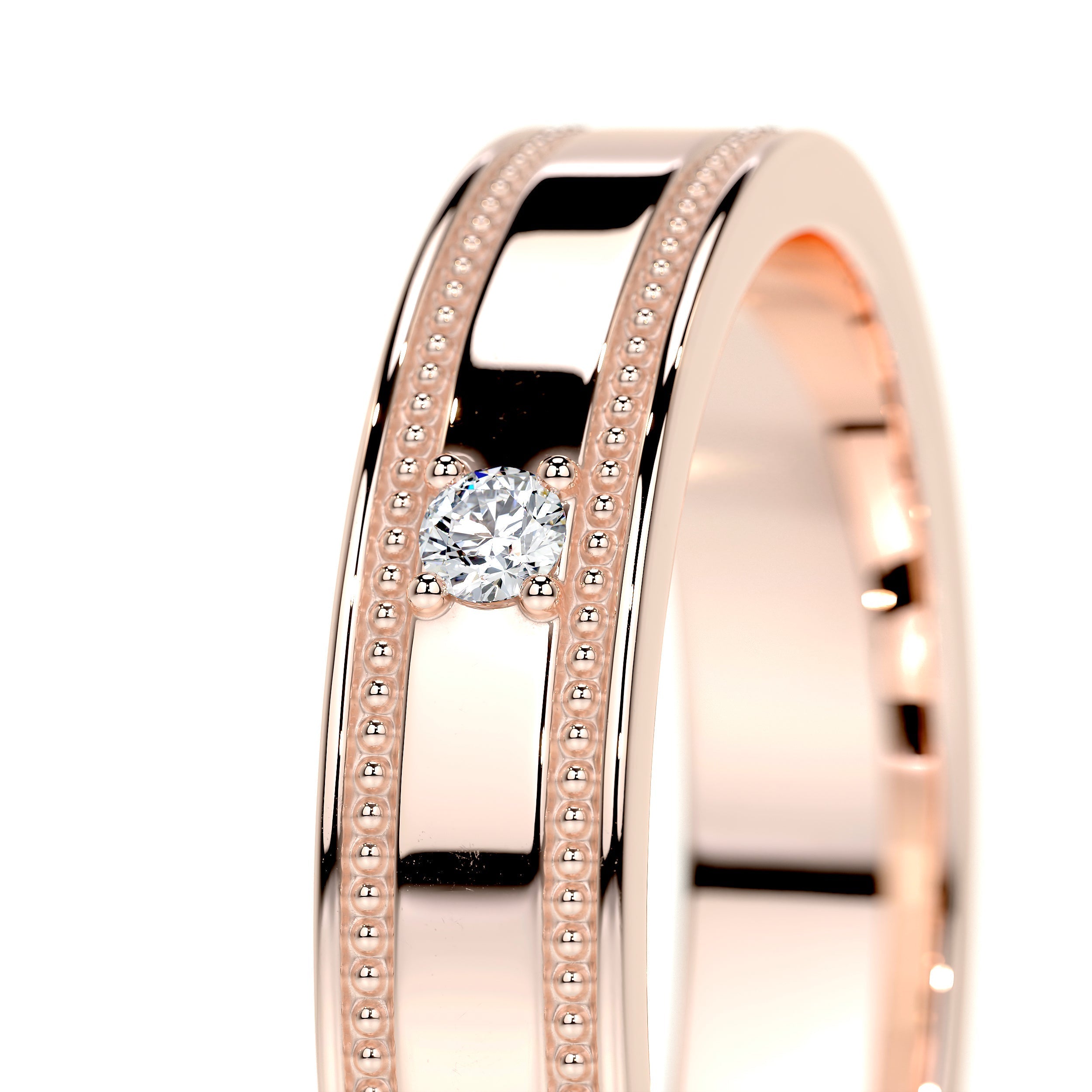 Bezel Set Designing Comfortable Solitaire Moissanite  Wedding Band