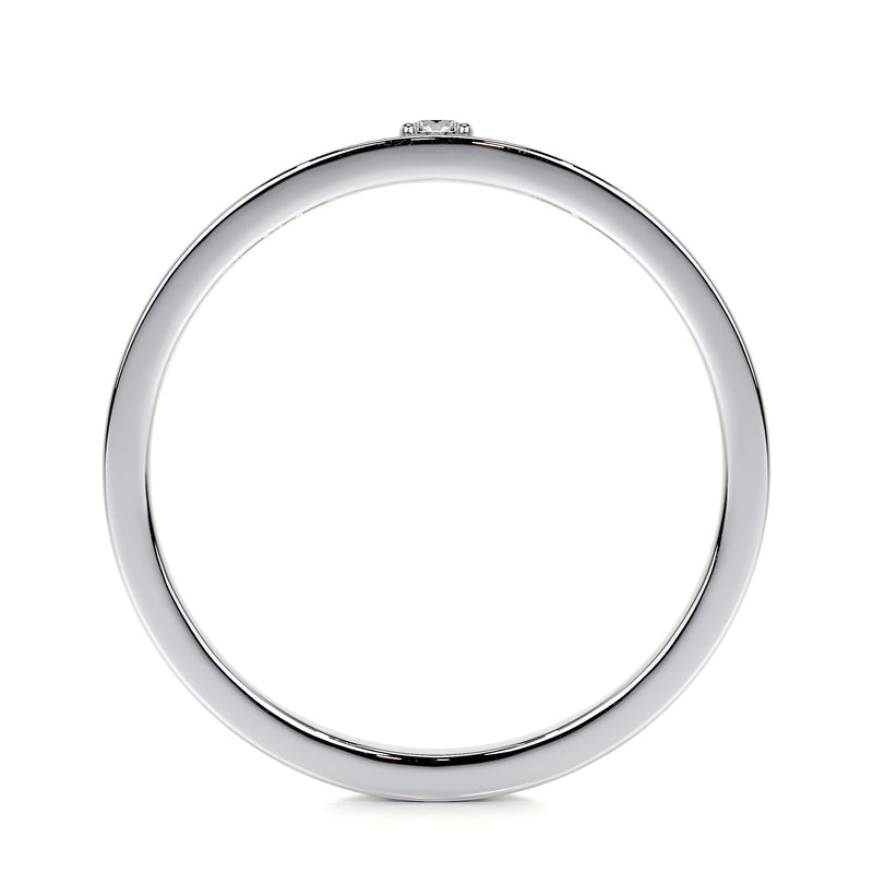 Bezel Set Designing Comfortable Solitaire Moissanite  Wedding Band