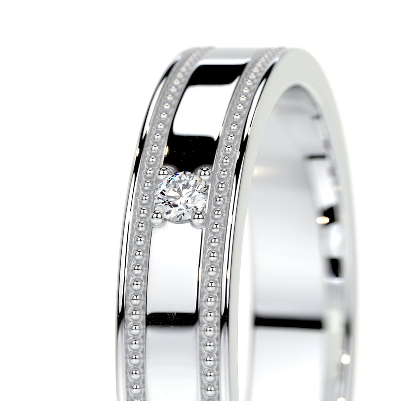 Bezel Set Designing Comfortable Solitaire Moissanite  Wedding Band