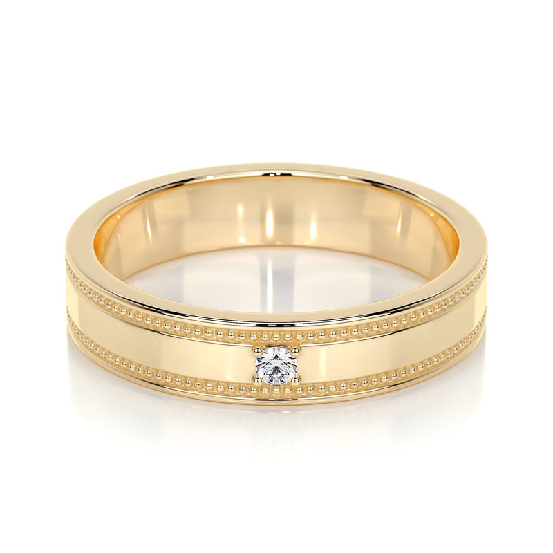 Bezel Set Designing Comfortable Solitaire Moissanite  Wedding Band