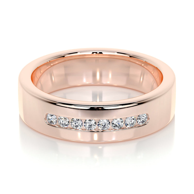 8 Diamonds Channel Set Moissanite Wedding Band