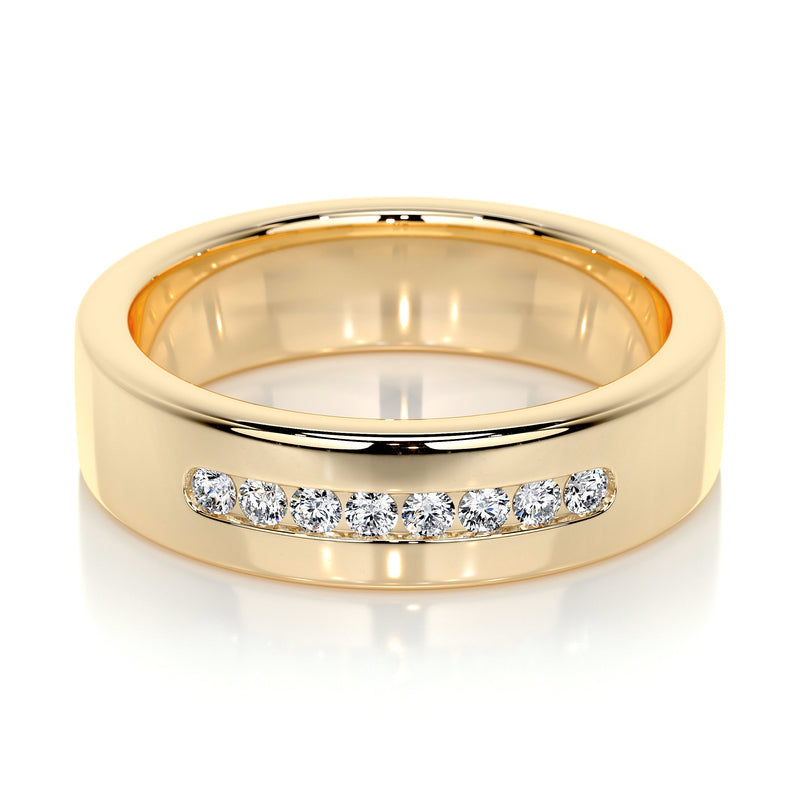 8 Diamonds Channel Set Moissanite Wedding Band