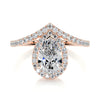 1.95 ct Pear Halo Moissanite Engagement Ring