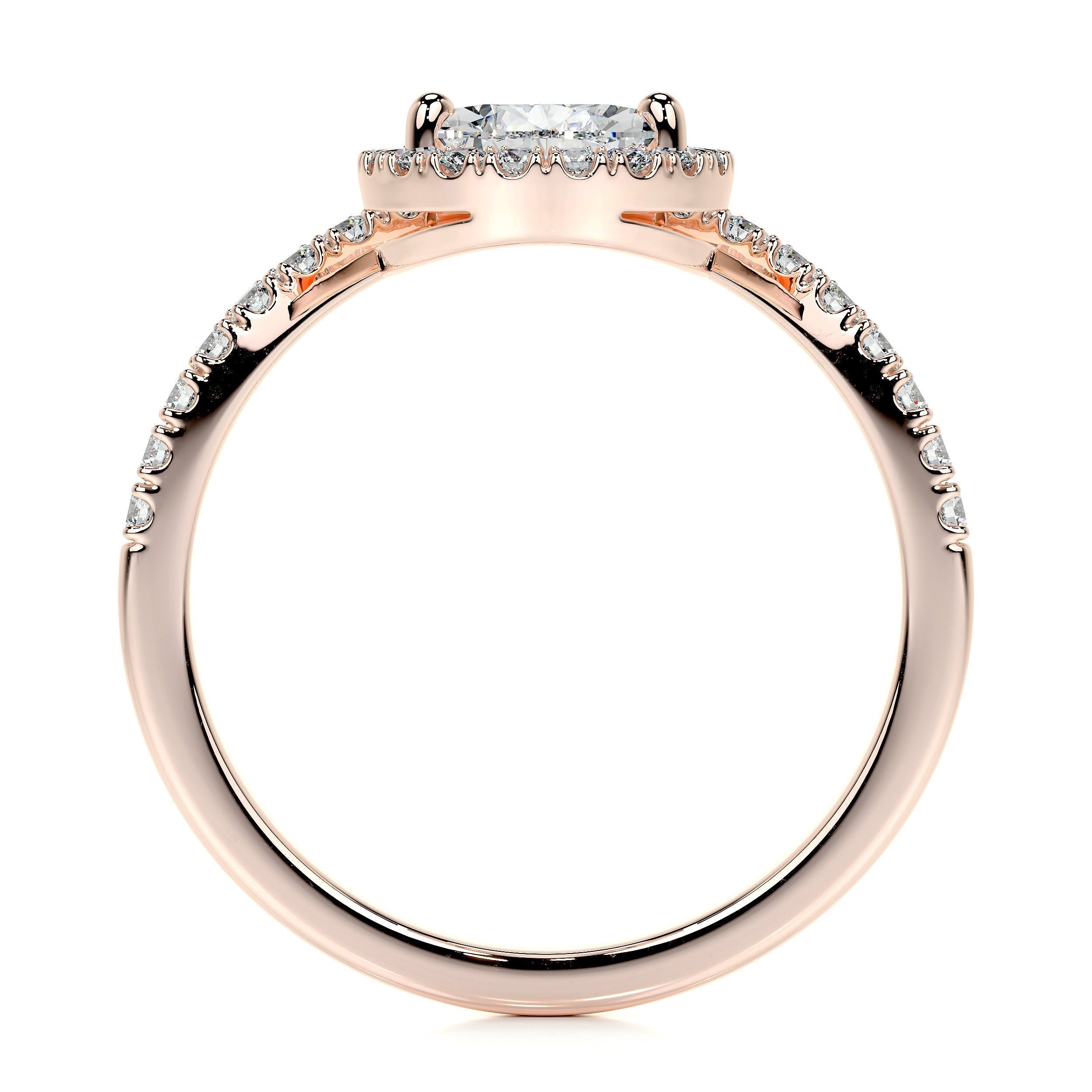 1.95 ct Pear Halo Moissanite Engagement Ring