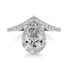 1.95 ct Pear Halo Moissanite Engagement Ring