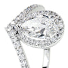 1.95 ct Pear Halo Moissanite Engagement Ring