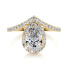 1.95 ct Pear Halo Moissanite Engagement Ring