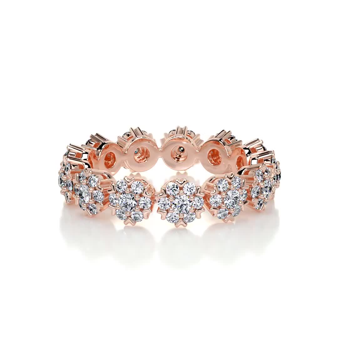 Full Eternity Round Cut Halo Moissanite Wedding Band