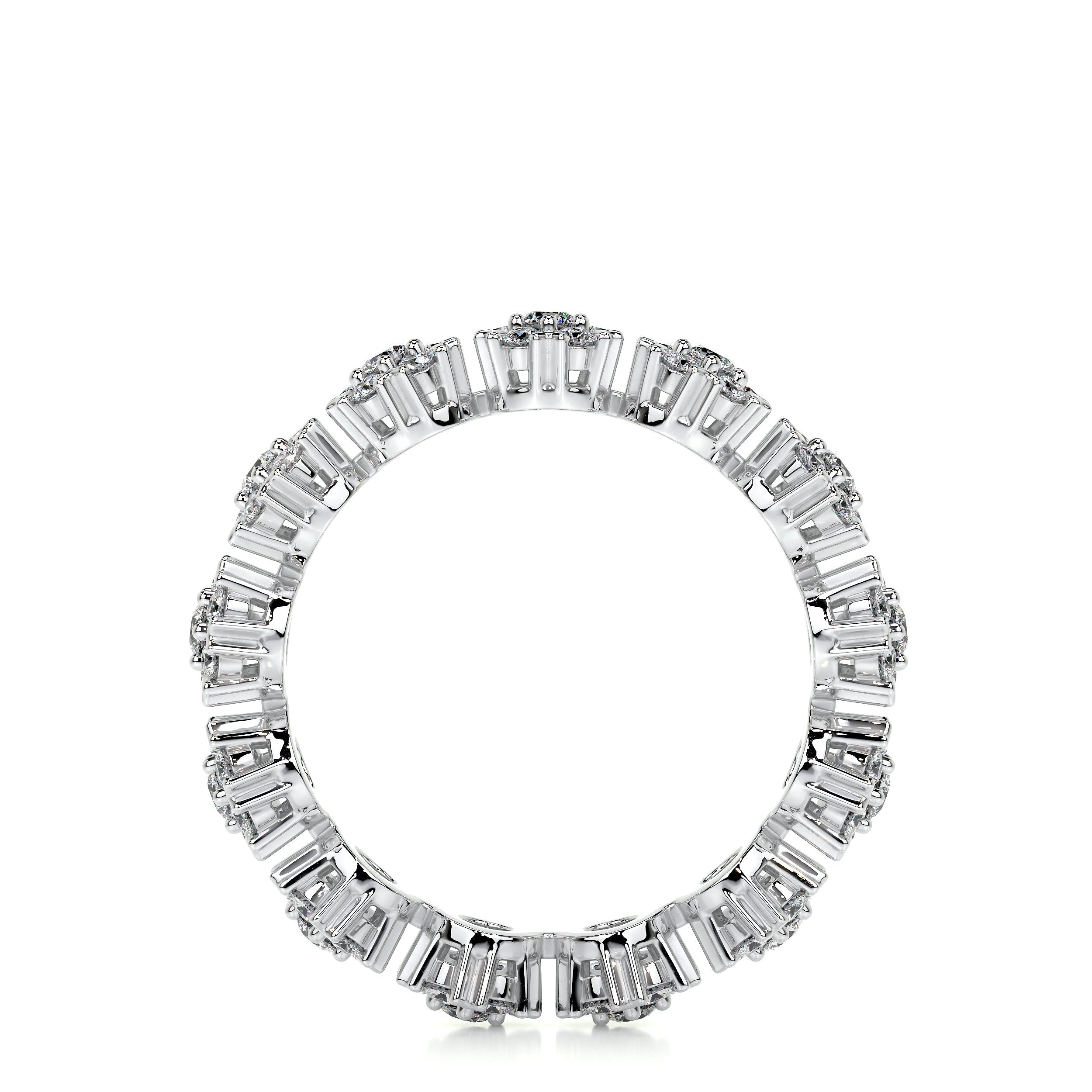 Full Eternity Round Cut Halo Moissanite Wedding Band