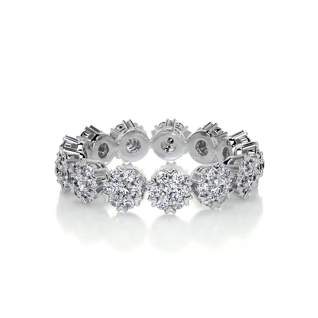 Full Eternity Round Cut Halo Moissanite Wedding Band