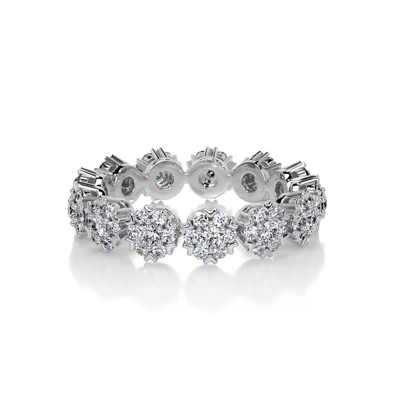 Full Eternity Round Cut Halo Moissanite Wedding Band