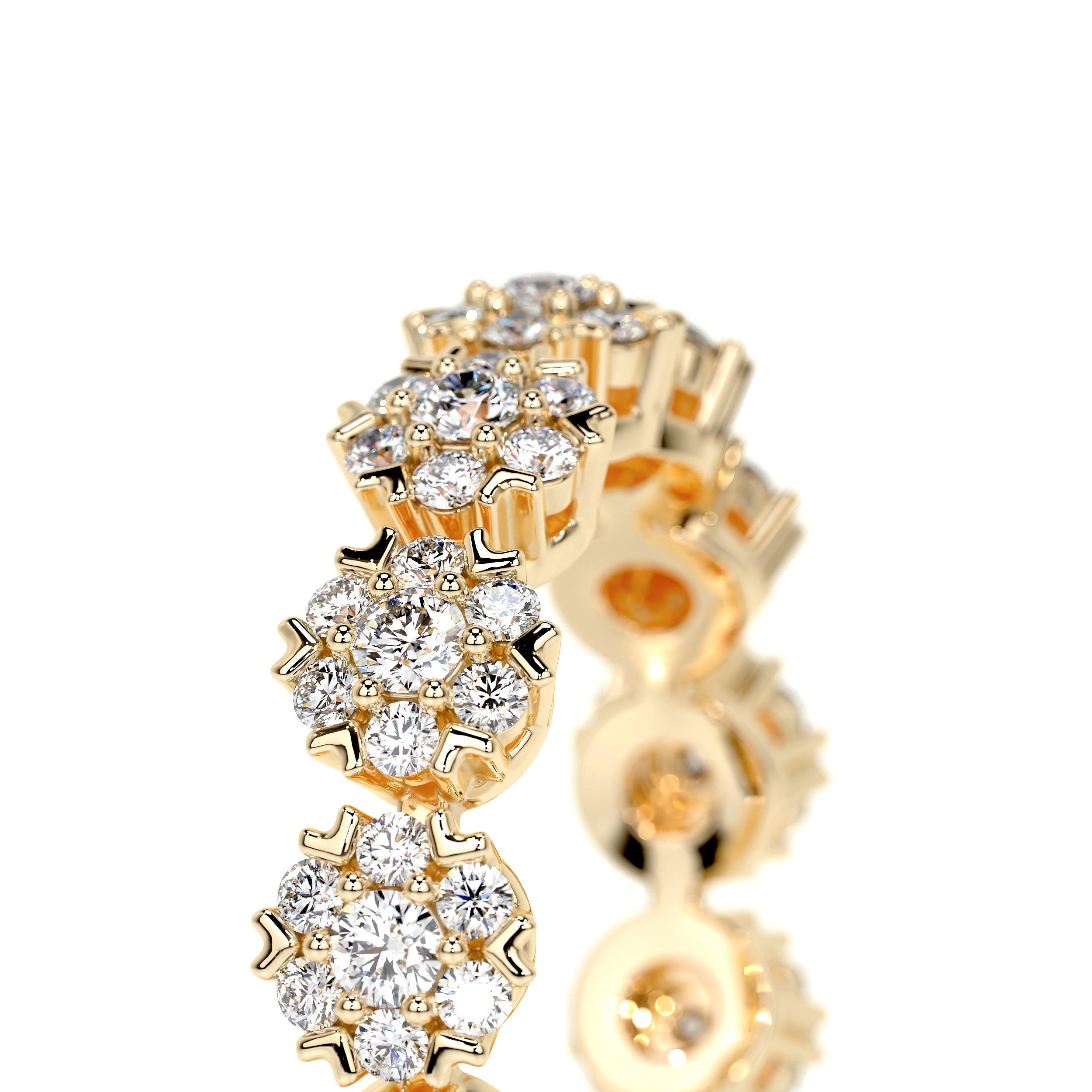 Full Eternity Round Cut Halo Moissanite Wedding Band