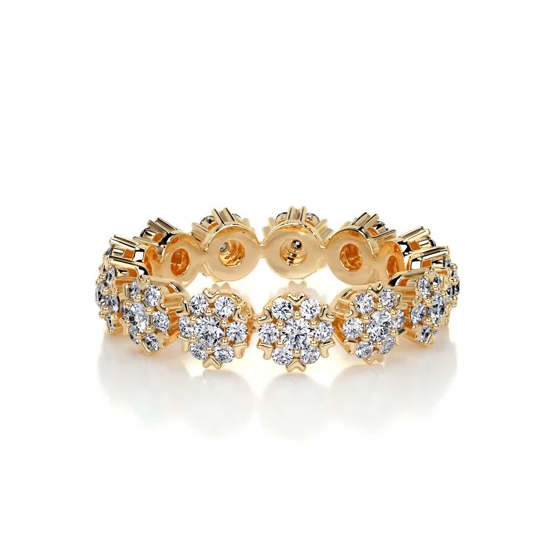 Full Eternity Round Cut Halo Moissanite Wedding Band