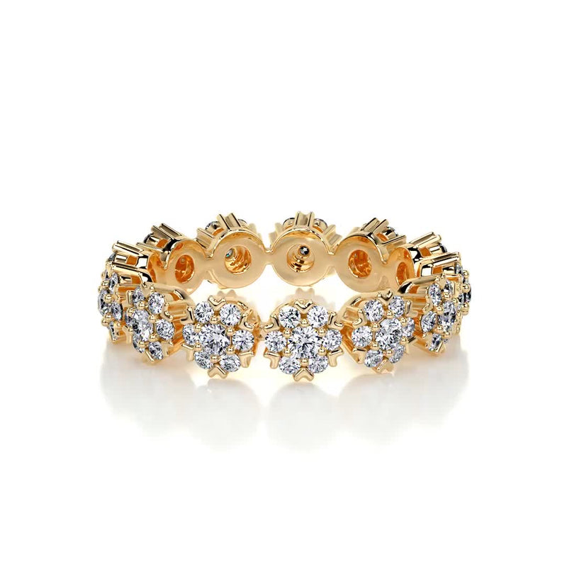 Full Eternity Round Cut Halo Moissanite Wedding Band