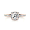 1.45 Carat Round Cut Moissanite Halo Engagement Ring