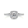 1.45 Carat Round Cut Moissanite Halo Engagement Ring