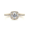 1.45 Carat Round Cut Moissanite Halo Engagement Ring