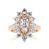 2.0 Carat Marquise Halo Flower Moissanite Engagement Ring