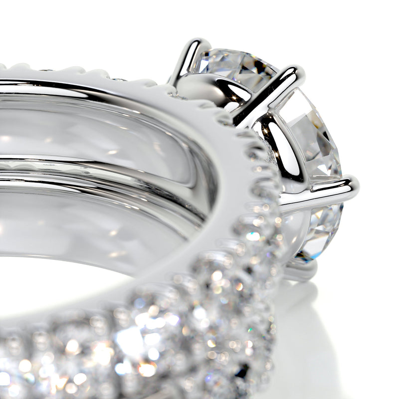 3.05 Carat Round Halo Moissanite Wedding Ring Full Eternity Bridal ring set