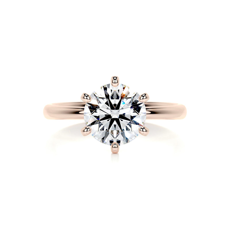 1.62 Carat Round Solitaire Moissanite Engagement Ring
