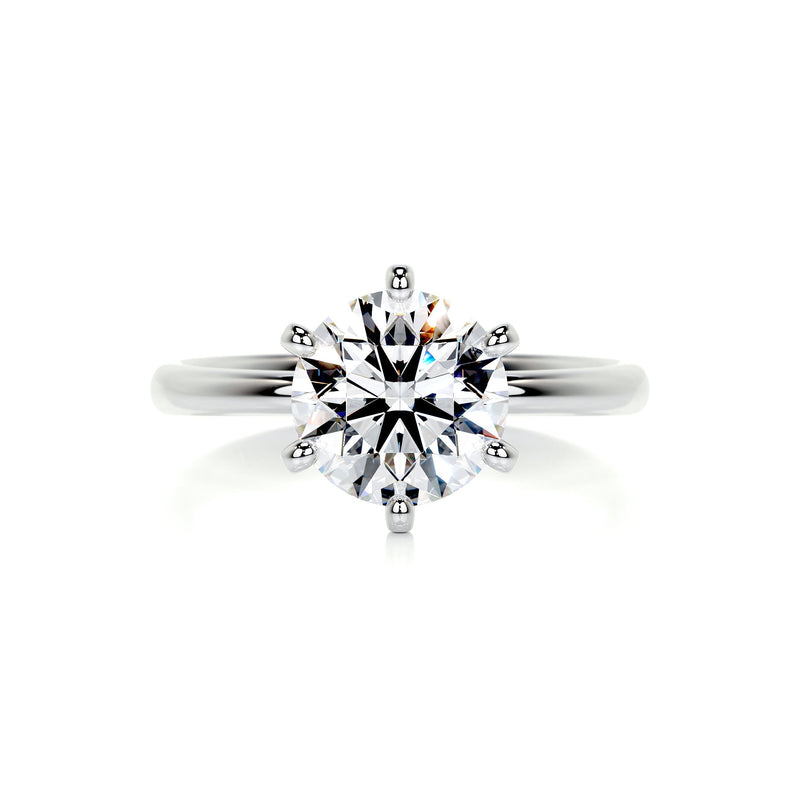 1.62 Carat Round Solitaire Moissanite Engagement Ring