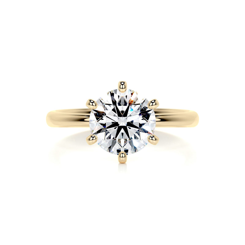 1.62 Carat Round Solitaire Moissanite Engagement Ring