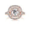 3.35 Carat Round Double Halo Moissanite Engagement Ring