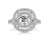 3.35 Carat Round Double Halo Moissanite Engagement Ring