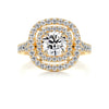 3.35 Carat Round Double Halo Moissanite Engagement Ring