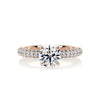 2.25 Carat Round Triple Pave Moissanite Engagement Ring