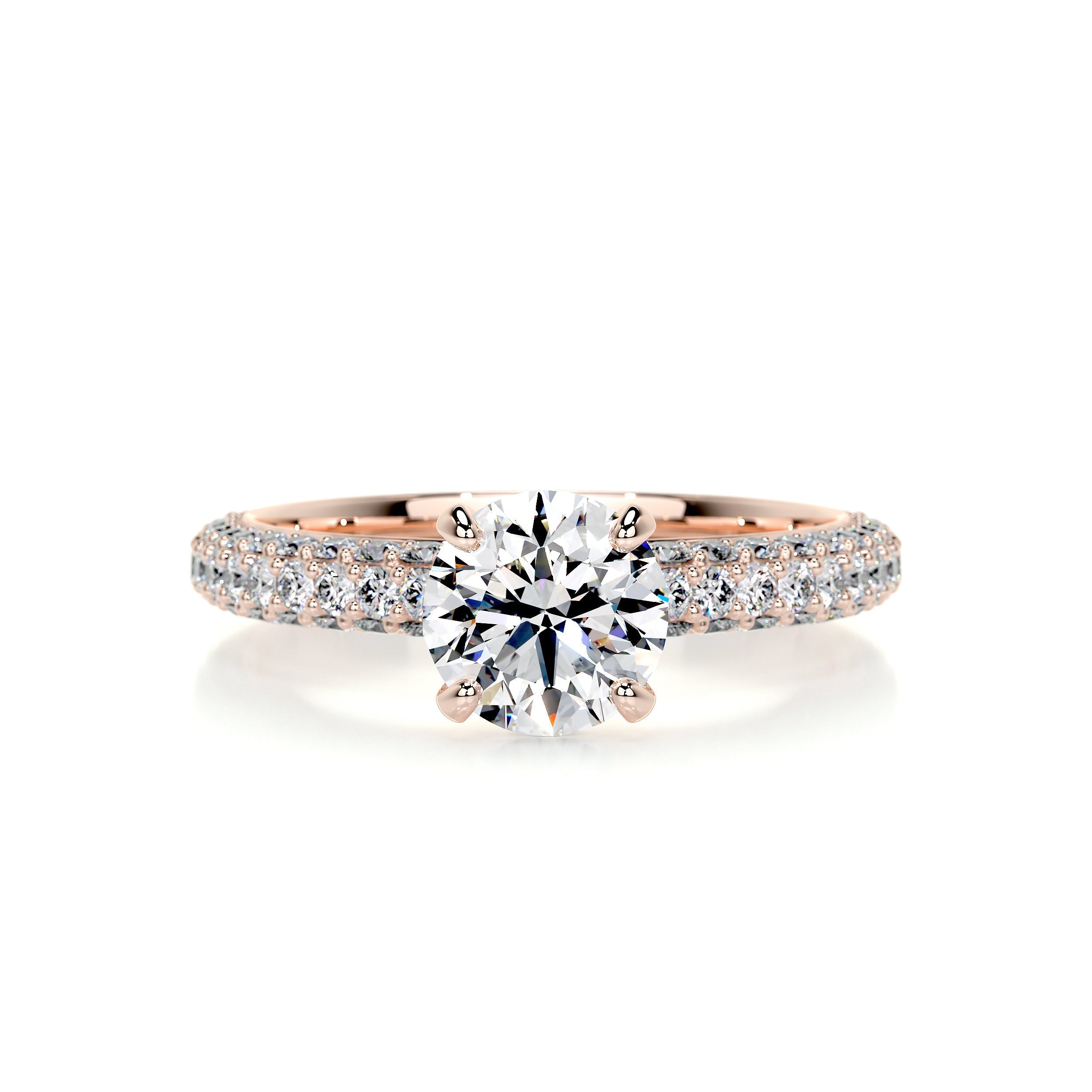 2.0 Carat Symbolic Round Triple Pave Moissanite Engagement Ring