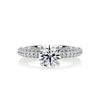 2.25 Carat Round Triple Pave Moissanite Engagement Ring
