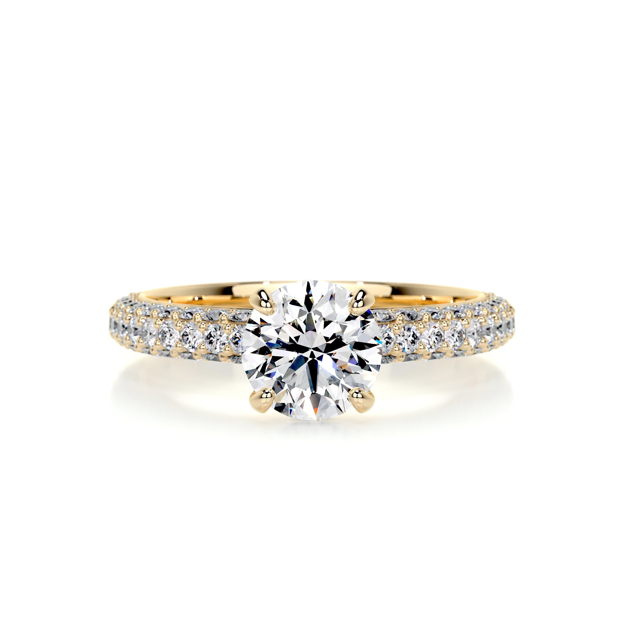2.0 Carat Symbolic Round Triple Pave Moissanite Engagement Ring