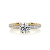 2.25 Carat Round Triple Pave Moissanite Engagement Ring