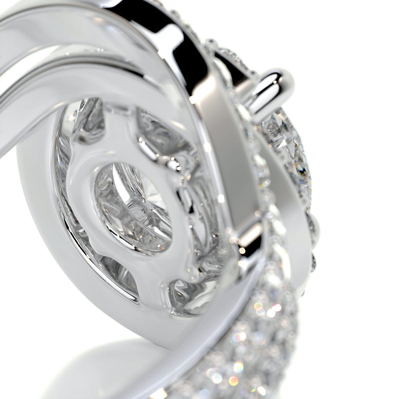 2.70 Carat Round Twisted Halo Shape Moissanite Bridal ring set